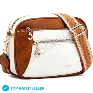 Brand New Makes Crossbody Bag Small White Vegan Leather Trendy